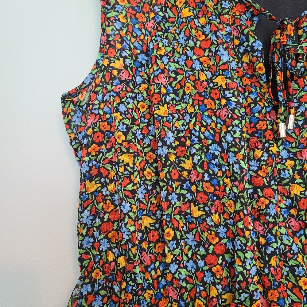 nwot Tommy Hilfiger Ditsy Floral Boho Tiered Dress XL Women's 14 - Picture 7 of 12